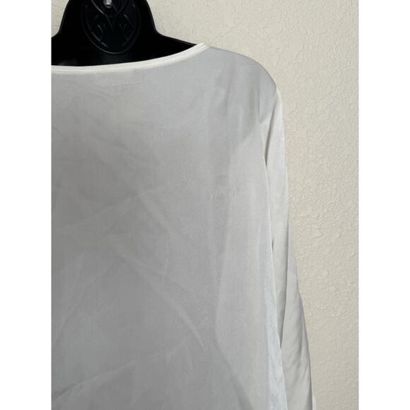 Lafayette 148 New York Silk Blouse Medium Classic Minimalist Quiet Luxury - Picture 9 of 12